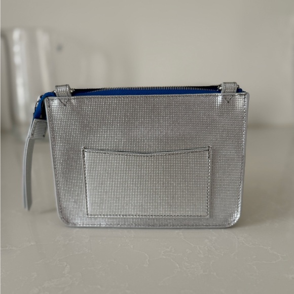 EUC MZ Wallace Silver Metallic Crossbody Bag - Picture 4 of 4